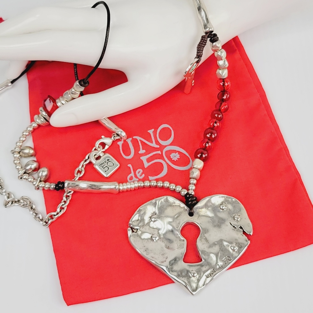 2014 Uno de 50 "Al rojo vivo" It's red hot! Heart Necklace - Picture 8 of 12